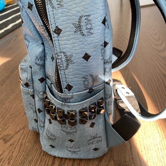 MCM stack sided backpack Medium denim light blue - Picture 4 of 7